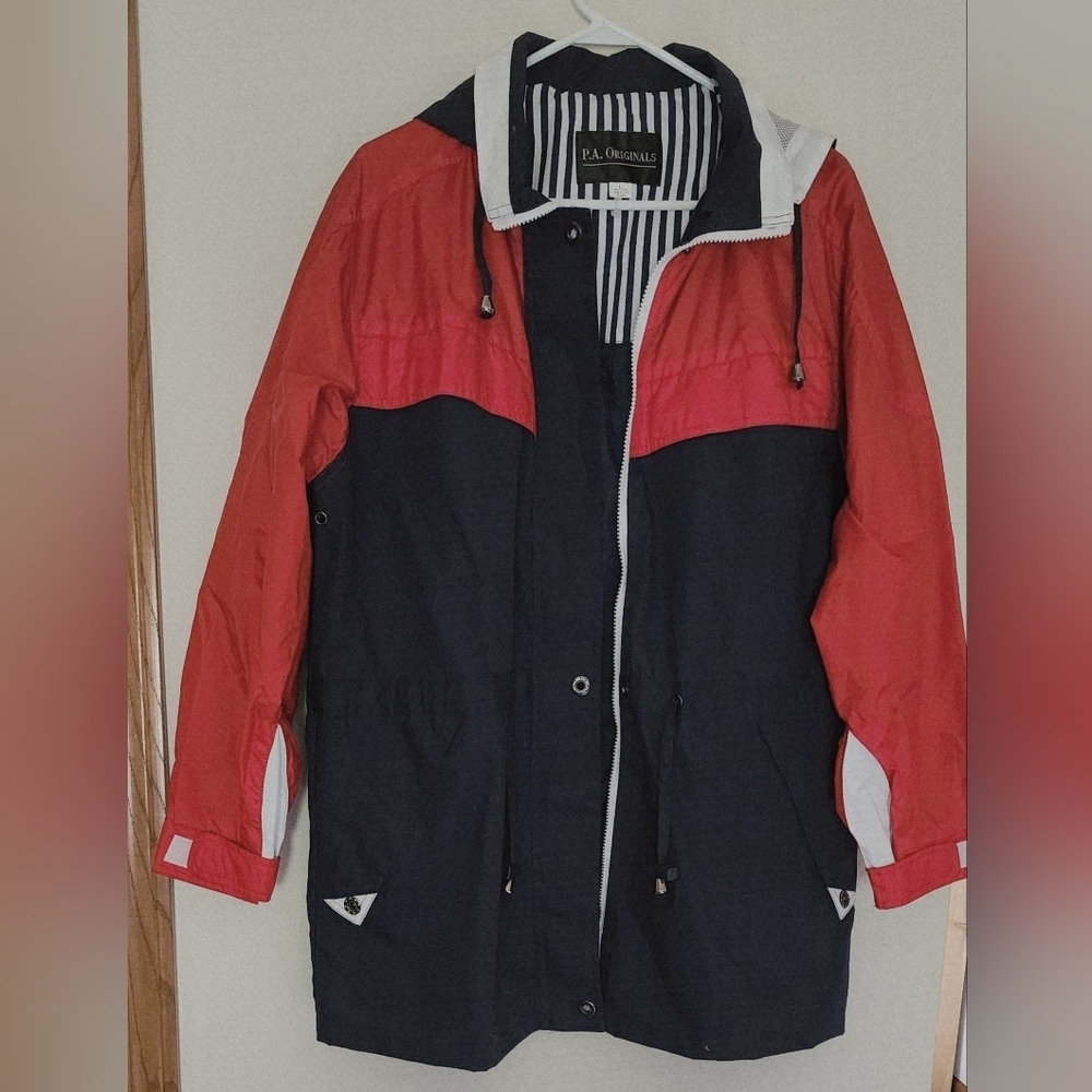 P.A. Originals Vintage Women's Colorblock Lightweight Jacket Zip/Snap Close Sz L